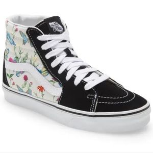 Vans sk8-hi butterfly floral marshmallow black sneaker shoes